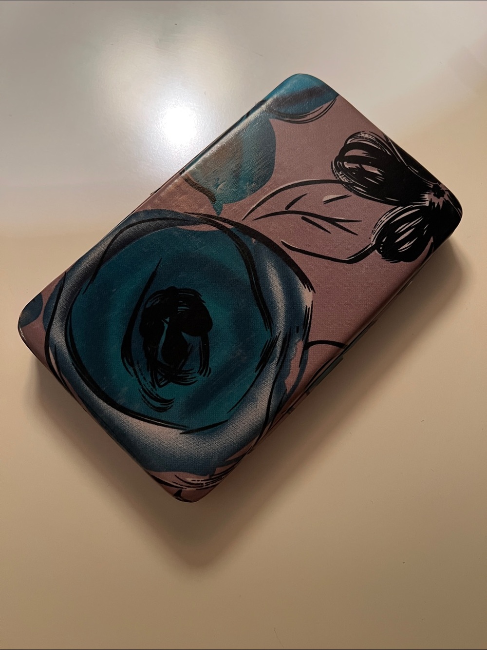 Floral Print Blue & Mauve Wallet